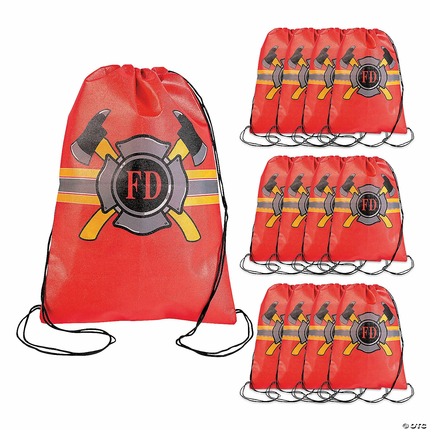 Buy ๐ฏ 10" x 15" Medium Nonwoven Firefighter Party Drawstring Bags - 12 Pc. ๐