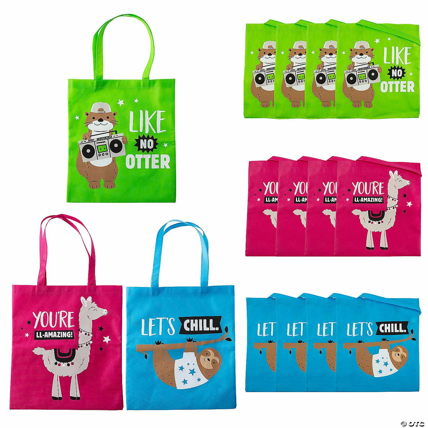 Discount 🧨 15" x 17" Large Funtastic Animal Nonwoven Tote Bags - 12 Pc. ❤️