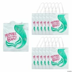 Brand new 👍 15" x 17" Large Mermaid Sparkle Clear Vinyl Tote Bags - 12 Pc. 🥰