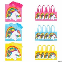 Cheap ๐ 6" x 6" Mini Nonwoven Unicorn Tote Bags - 12 Pc. ๐
