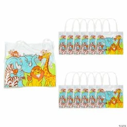 Cheap ๐งจ 8 1/4 " x 3" x 7" Mini Vinyl Zoo Animal Clear Tote Bags - 12 Pc. ๐ฅ