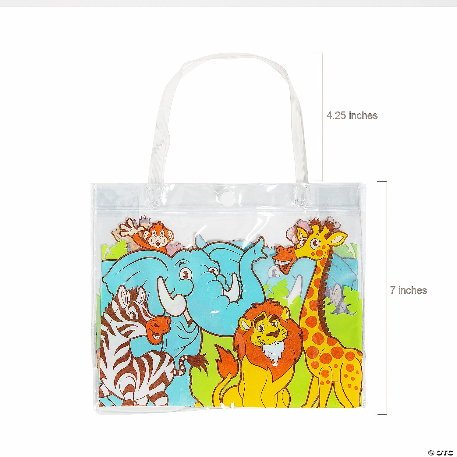 Cheap 🧨 8 1/4 " x 3" x 7" Mini Vinyl Zoo Animal Clear Tote Bags - 12 Pc. 🔥 - Image 2