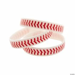 Wholesale ๐ Baseball Rubber Bracelets - 12 Pc. ๐