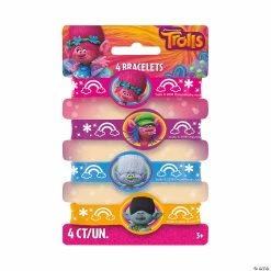 Cheap 🎉 DreamWorks Trolls World Tour Rubber Bracelets - 4 Pc. 😀
