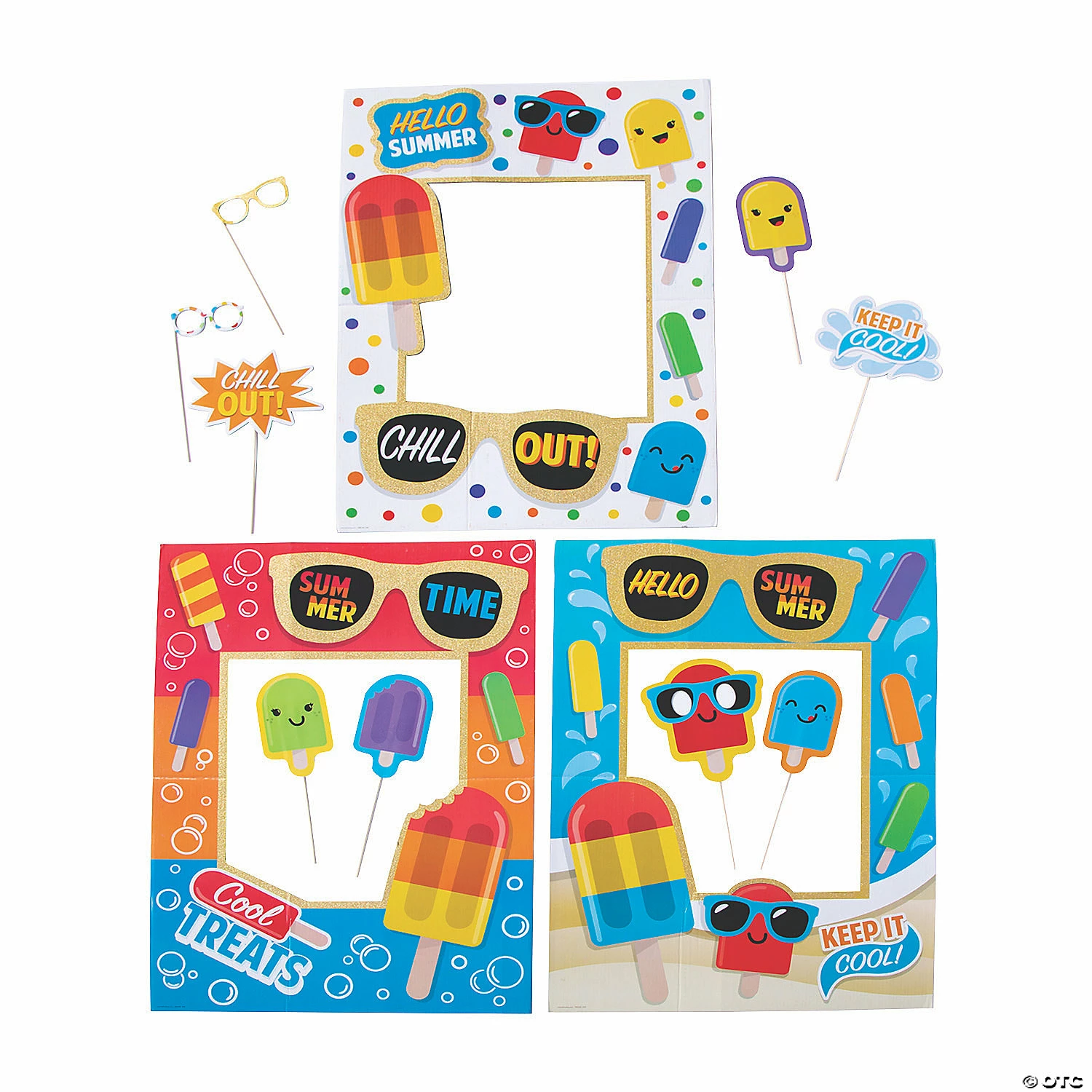 Discount ๐ Ice Pop Photo Props with Glitter - 12 Pc. ๐
