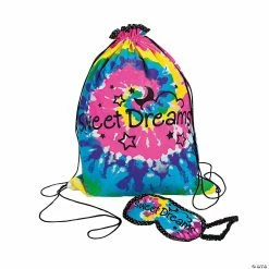 Top 10 ⌛ Large Tie-Dyed Sleepover Drawstring Bag with Eye Mask - 2 Pc. ✨