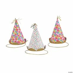 Best Sale ❤️ Mini Confetti Cone Party Hats - 6 Pc. 🤩