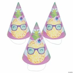Cheapest 🔔 Pineapple ’n Friends Party Cone Hats - 8 Pc. 🎁
