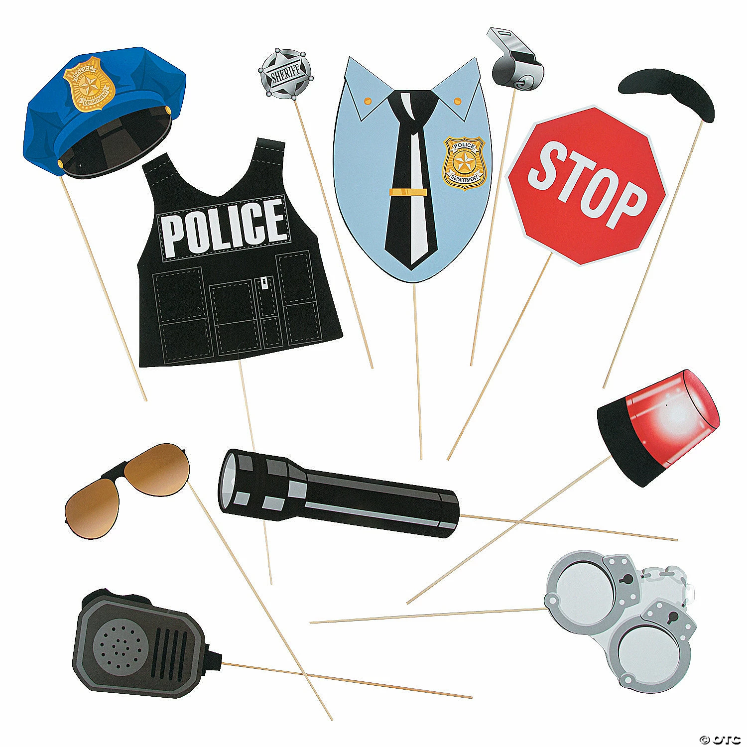 Buy ๐ Police Party Photo Stick Props- 12 Pc. ๐