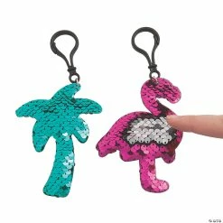 Flash Sale ๐ฅฐ Reversible Sequin Tropical ๐ Backpack Clip Keychains - 12 Pc. ๐คฉ