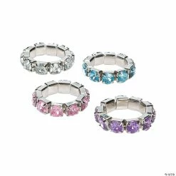 Budget ๐ Rhinestone Stretchy Rings - 24 Pc. ๐