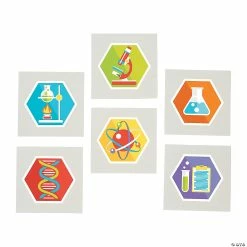 Budget π₯° Science Party Temporary Tattoos - 72 Pc. π