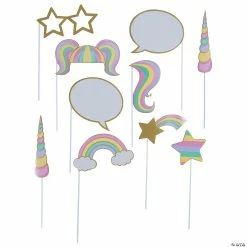 Wholesale 🎁 Sparkle Unicorn Photo Stick Props - 10 Pc. 🛒