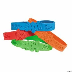 Promo ✨ Superhero Sayings Rubber Bracelets - 24 Pc. 🌟