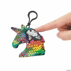 Outlet ๐ Unicorn Reversible Sequin ๐ Backpack Clip Keychains - 12 Pc. ๐