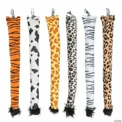 New ✔️ Wildlife Safari Stuffed Animal Tails - 6 Pc. 🤩
