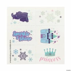 Wholesale 🌟 Winter Princess Sparkle Temporary Tattoos - 72 Pc. 👏